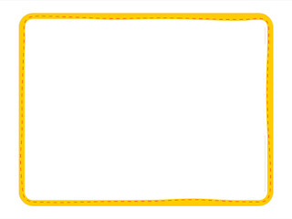 黄色手绘边框文本框对话框PNG素材元素